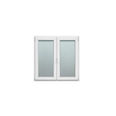 CanDo 118 cm x 118 cm-es műanyag ablak 3 rétegű üvegezéssel középen felnyíló 2 szárnyas 7 kamrás fehér
