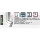 CanDo PVC erkélyajtó 88 cm x 208 cm, 3 rétegű üvegezéssel bukó-nyíló 7 kamrás balos fehér 