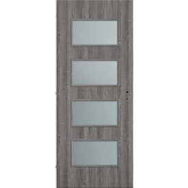 Szürke tölgy beltéri ajtólap MERANO üveges 90*210 cm-es